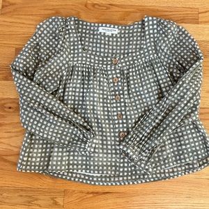 Emerson Fry moss gingham blouse